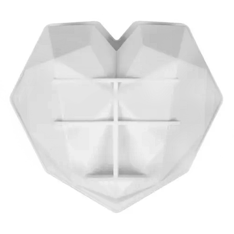 Molde Silicon Diamante Corazon Prisma Para Tortas Gelatinas