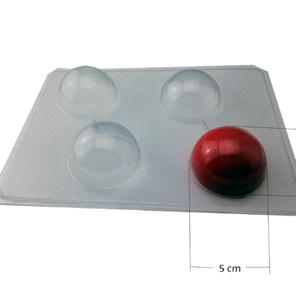 Molde Acetato 4 Medias Medias Esferas de 5,5cm para Choco bombas de chocolate de Navidad