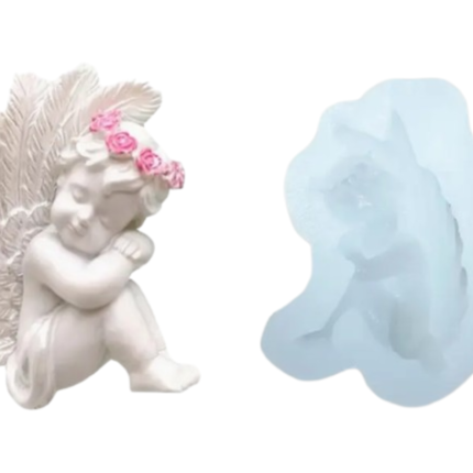 Molde Silicon Angelito Soñando Cupido Para Fondant Velas Porcelana