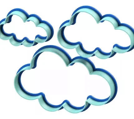 Juego 3 Cortadores De Nubes Para Fondant Y Galletas