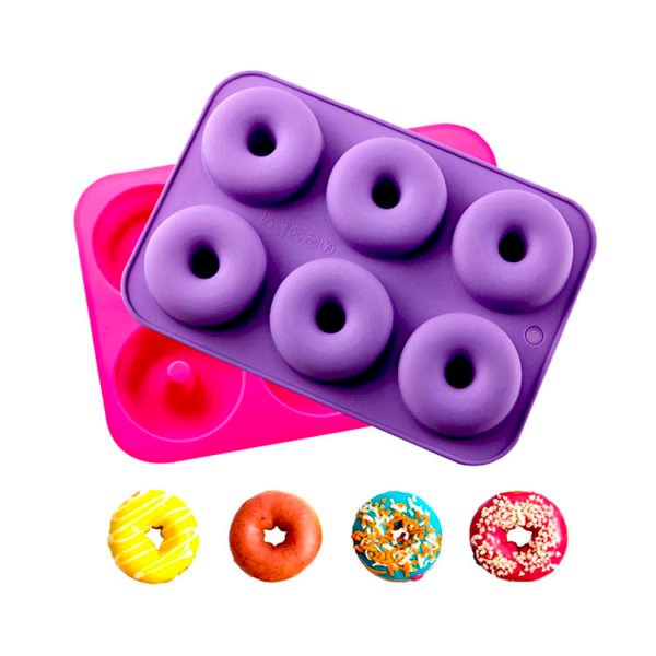 6 moldes de silicona - Donuts