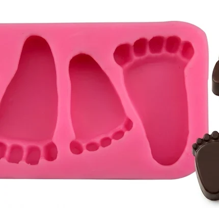 Molde Silicon Piecitos Bebé Baby Shower Chocolate fondant 4 cavidades 8x4cm Colombia