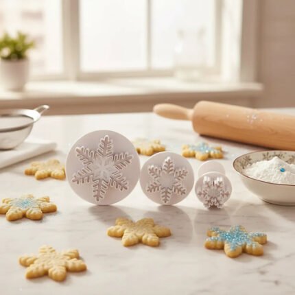 Set Cortadores Expulsores Copos De Nieve Frozen Para Fondant