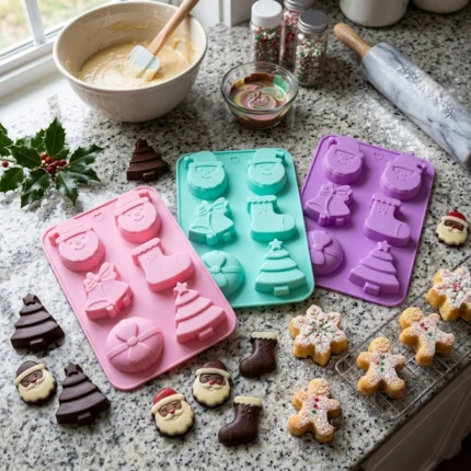 Brownies gelatinas navideñas 6 figuras desmoldadas molde silicon repostería Colombia