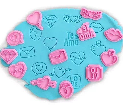 Set 12 Sellos Cortadores Amor Para Galletas Y Fondant