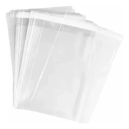 100 Bolsas Transparentes Con Adhesivo 12,5 CM X 29 CM