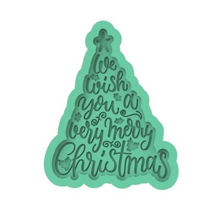 Molde Silicon Arbol de Navidad Mensaje Ingles