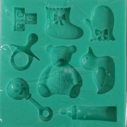 Molde Silicon Baby Shower Oso y Juguetes