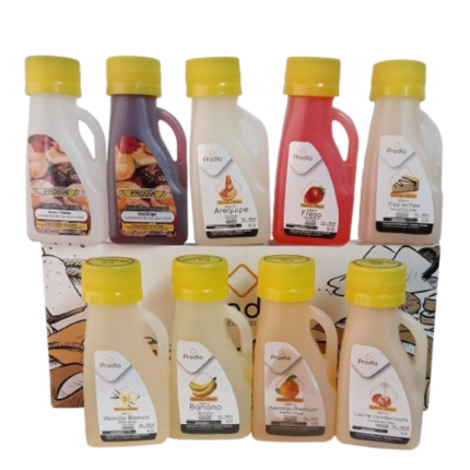 Caja 10 Esencias Saborizantes Variadas Marca PRODIA de  60ml.