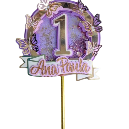 Toppers Decorativo Nombre Mariposas y Nùmero