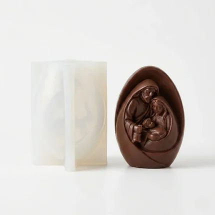 Molde Silicon Sagrada Familia Pesebre 3D Chocolate fondant navidad 8x8.5cm Colombia
