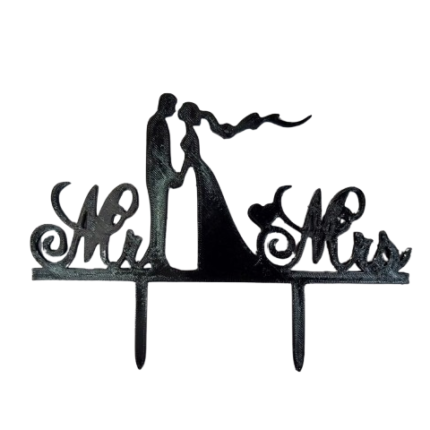 Topper para Torta de Boda o Matrimonio Mod: Pareja 4 Mr and Mrs.