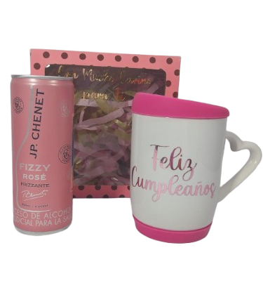 Caja con Mugs  Feliz Cumpleaños