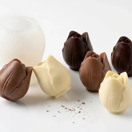 Molde Silicon Tulipán para Chocolate Fondant 5.3x4.6cm decoración floral Colombia