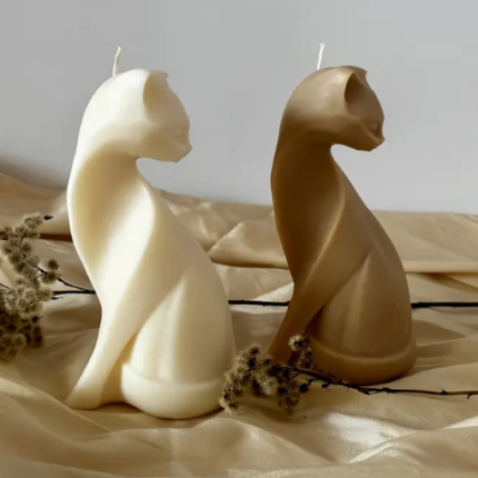 Molde Silicón Gato Para Velas , Resina, Jabones.