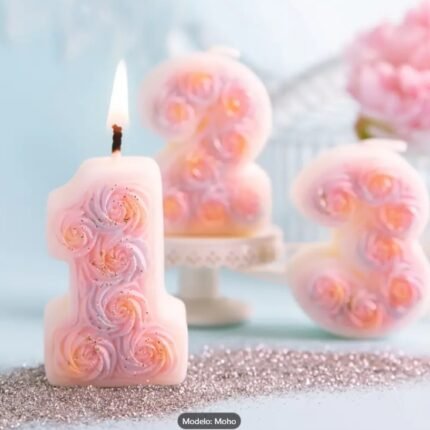 Molde Silicón Diseño de Número de Rosa Para Velas , Resina, Jabones