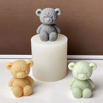 Molde Silicón Oso de Peluche  Para Velas , Resina, Jabones