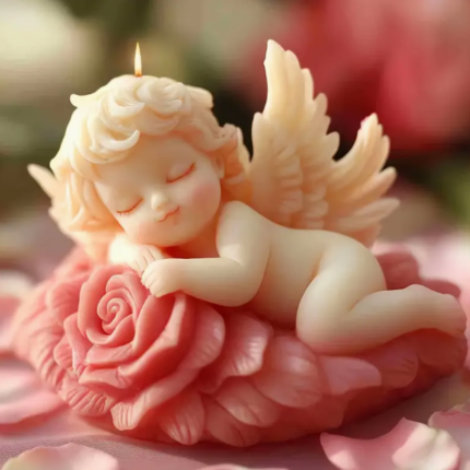 Molde Ángel con Rosas Para Velas , Resina, Jabones