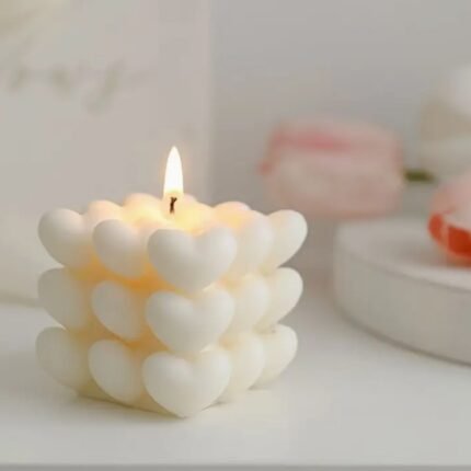 Molde Silicon Cubo de Corazones para Velas, Resina y Jabones