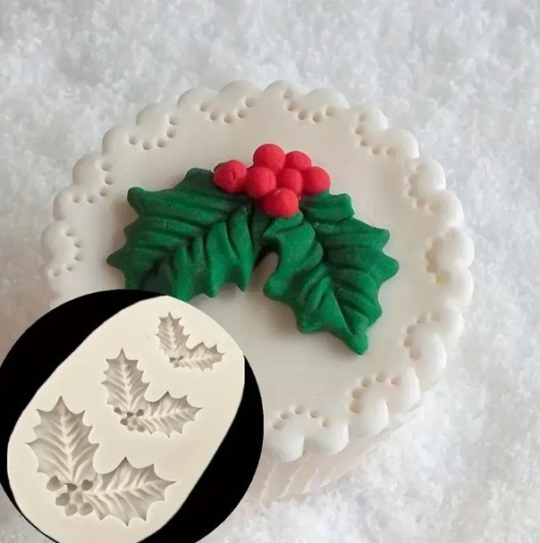 molde silicon hoja de navidad 2
