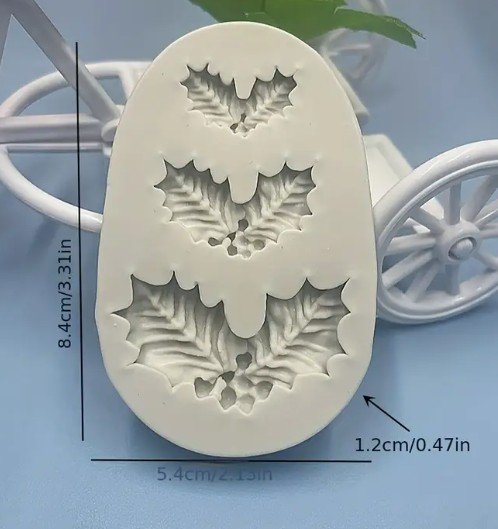 molde silicon hoja de navidad