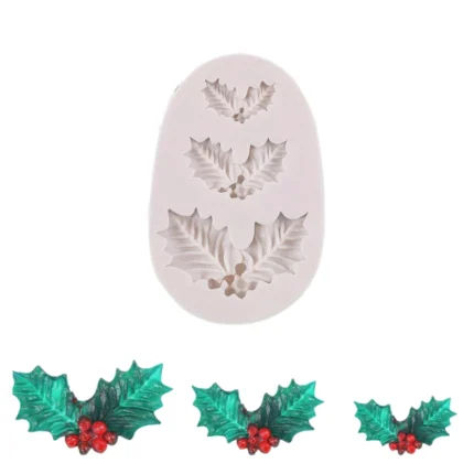 Moldes Silicon Hojas de Navidad o Muérdago