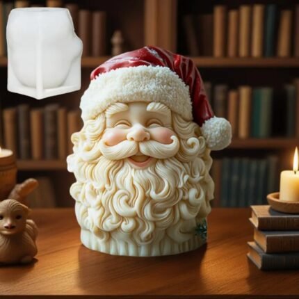 Molde Silicón Para Velas Cara De Papa Noel