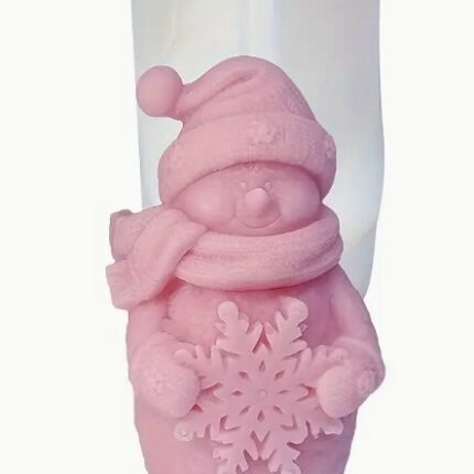 Molde Silicon Muñeco de Nieve para velas