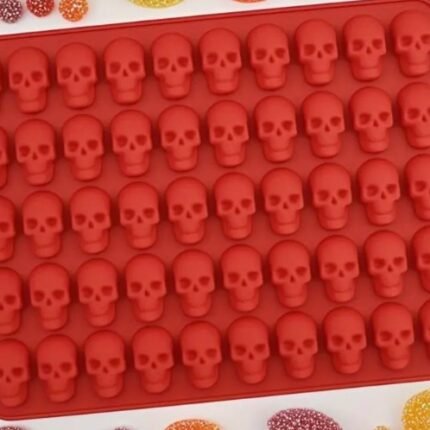 Molde Silicón 50 Calaveras para Chocolates, Gelatinas, Gomitas y Velas