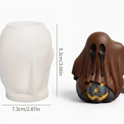 Molde Silicon Fantasma Calabaza Halloween chocolate fondant 9x7cm Colombia