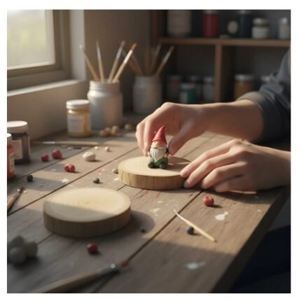 4 Bases o Rodajas de Madera para Recordatorios y Velas