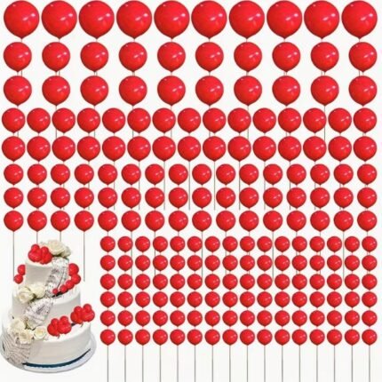 Esferas Plásticas para Decorar Tortas Color Rojo