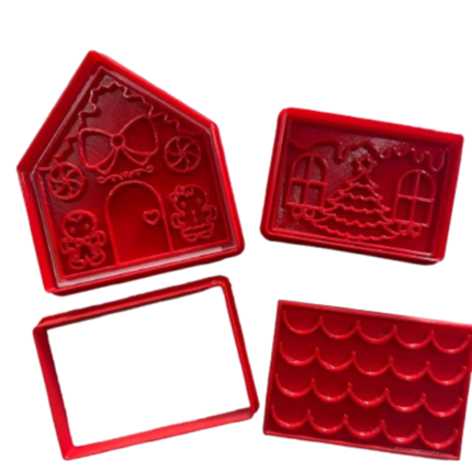 Cortador y Sello Casita De jengibre De Plástico Para Galletas y Fondant X 6 PIEZAS