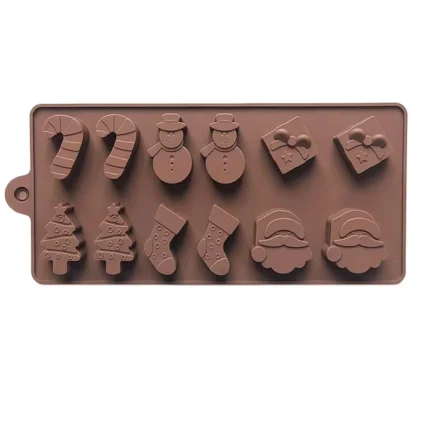 Molde Silicon Navidad 6 Figuras x 12 Chocolates Navideños Chocolates bastón arbolito papa noel muñeco Colombia