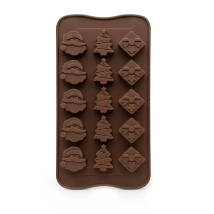 Molde Silicon Navidad Papa Noel Arbolito x15 chocolates 20x10cm antiadherente Colombia