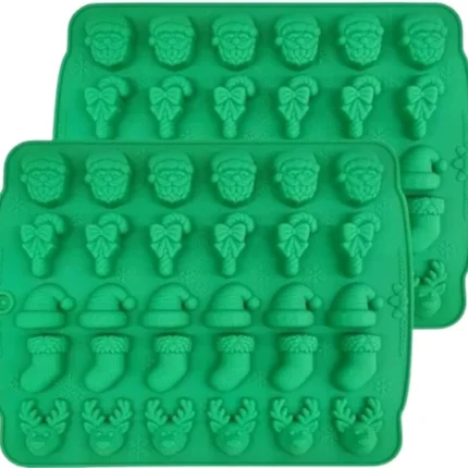 Molde Silicon Navidad 25 Dulces 5 Figuras papa noel reno bota gorro Colombia