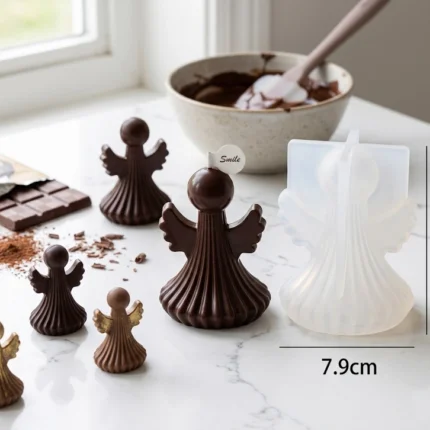 Molde silicona ángel alado grado alimenticio para chocolate fondant yeso 9x6cm Colombia