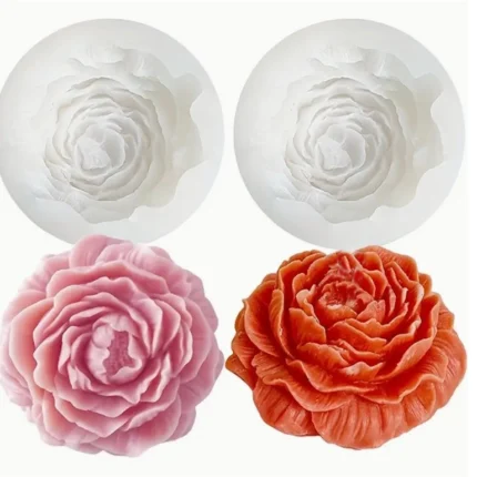 Molde silicona flor peonía grado alimenticio chocolate fondant 7cm diámetro Colombia