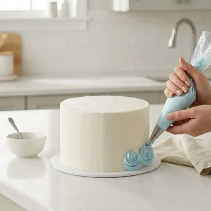 Torta sobre blonda icopor blanca 26cm base presentación repostería Colombia