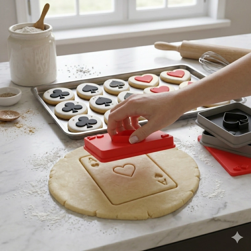 Detalle sello cortador cartas as poker plástico no tóxico galletas decoradas repostería