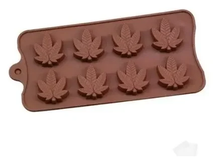 Molde silicona hoja cannabis para chocolate fondant caramelo velas jabones 21cm