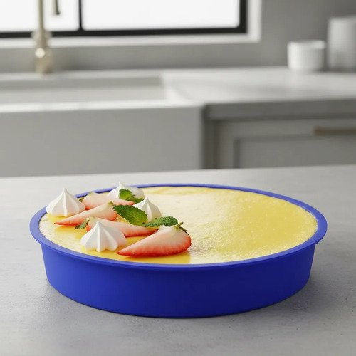 Molde Silicon Redondo Para Tortas O Gelatinas Liso 24,5 Cm X 3 Cm