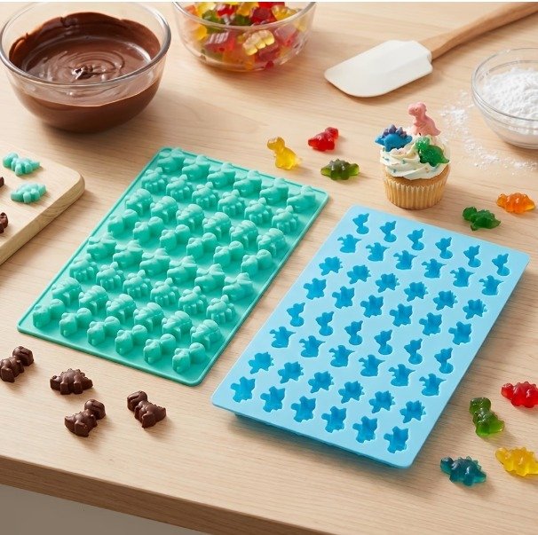 Molde Mini Dinosaurios de Goma en Silicona + Gotero
